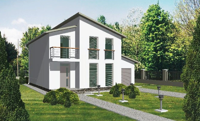 Projekt domu z przyległym garażem, 4 sypialnie, komfortowy